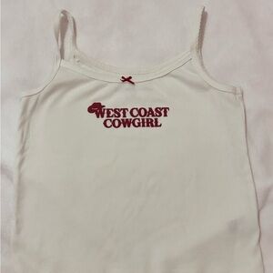 Aeropostale White Camisole with Red west coast cow girl